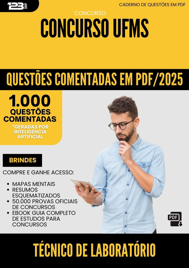 1000 Questões Comentadas para Concurso Tecnico De Laboratorio Geoprocessamento Ufms 2025 - 1000 Questões