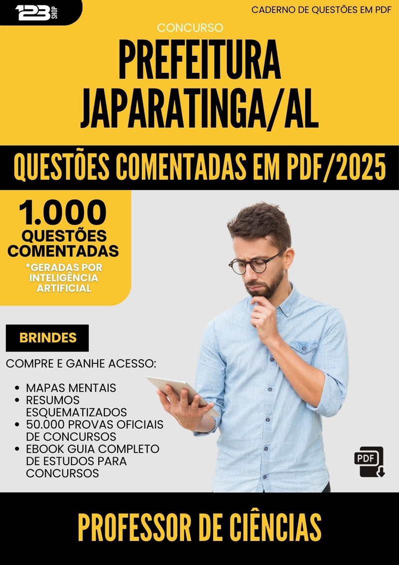 1000 Questões Comentadas para Concurso Professor De Ciencias da Prefeitura Japaratinga Al 2025 - 1000 Questões