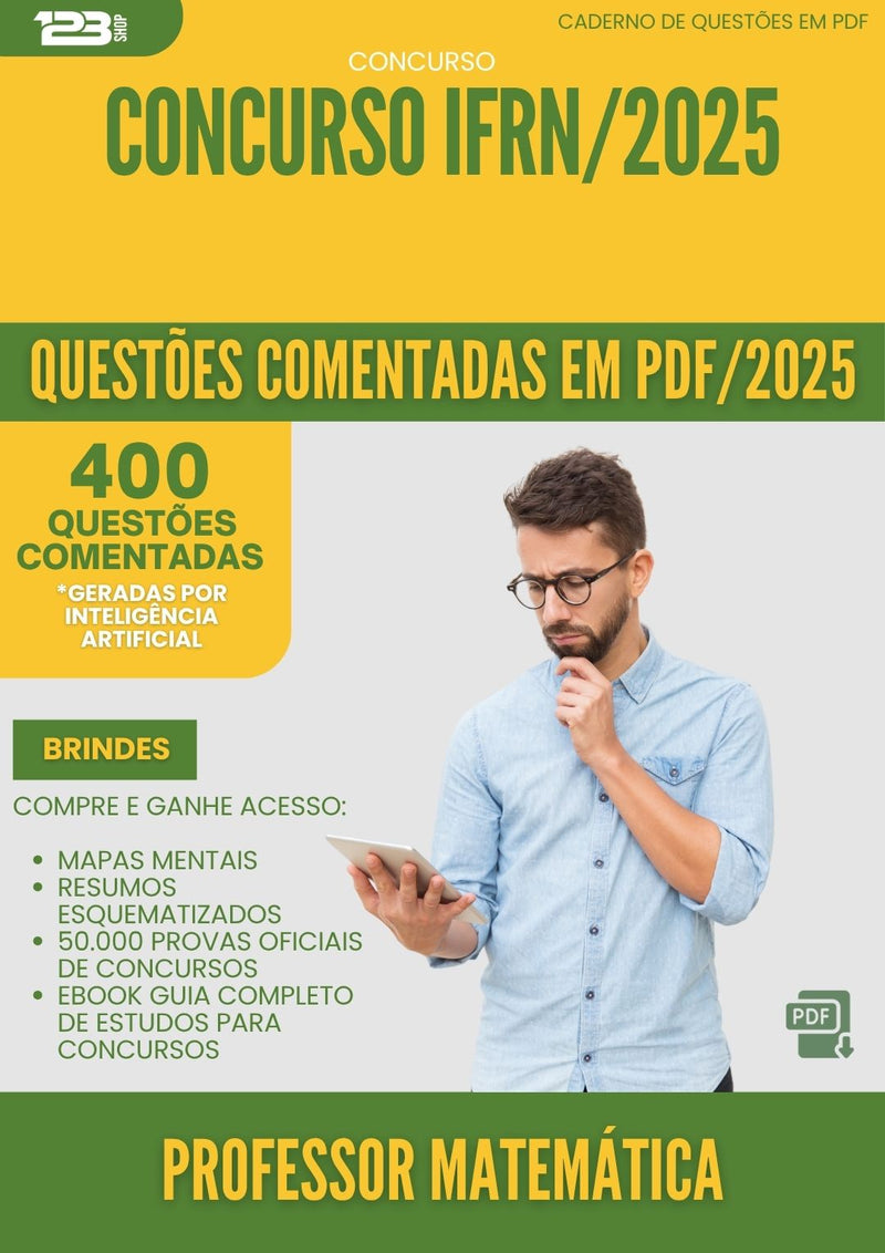 400 Questões Comentadas para Concurso Professor Matematica Ifrn 2025 - 400 Questões