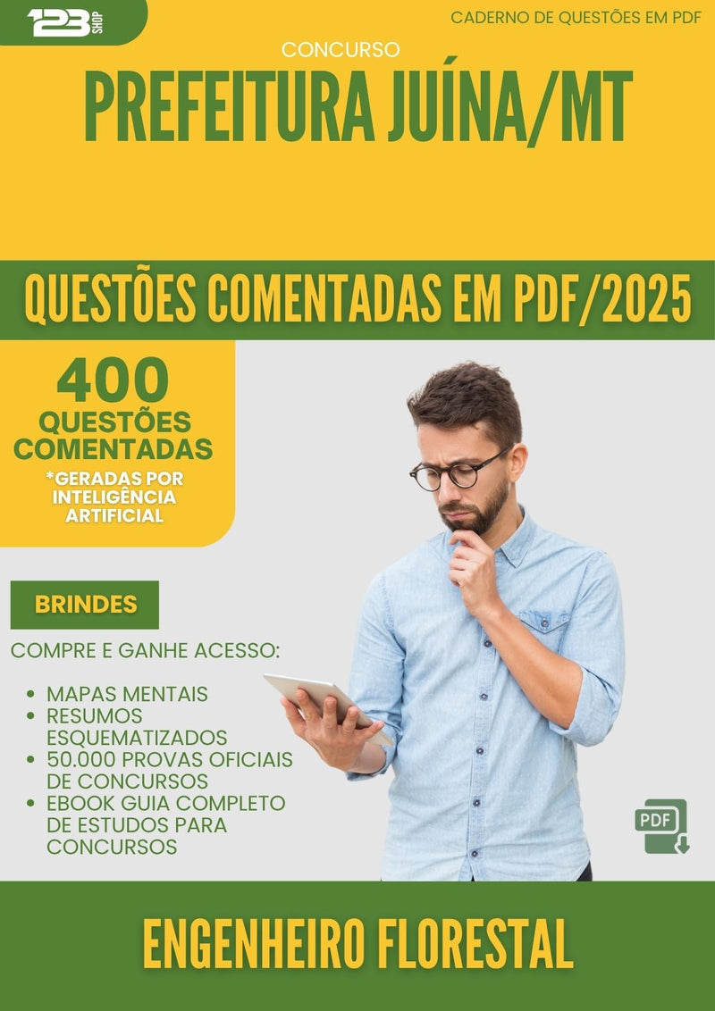 400 Questões Comentadas para Concurso Engenheiro da Prefeitura Florestal Juina Mt 2025 - 400 Questões
