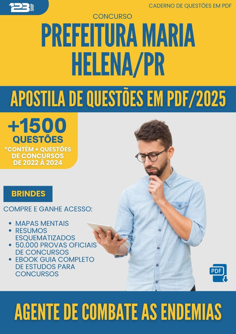 Apostila de Questões para Concurso Agente De Combate As Endemias da Prefeitura Maria Helena Pr 2025 - Mais de 1.500 Questões