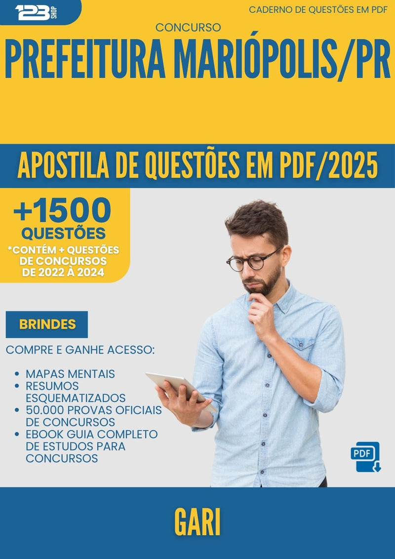 Apostila de Questões para Concurso Gari da Prefeitura Mariopolis Pr 2025 - Mais de 1.500 Questões