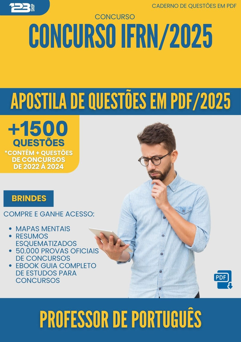 Apostila de Questões para Concurso Professor De Portugues Ifrn 2025 - Mais de 1.500 Questões