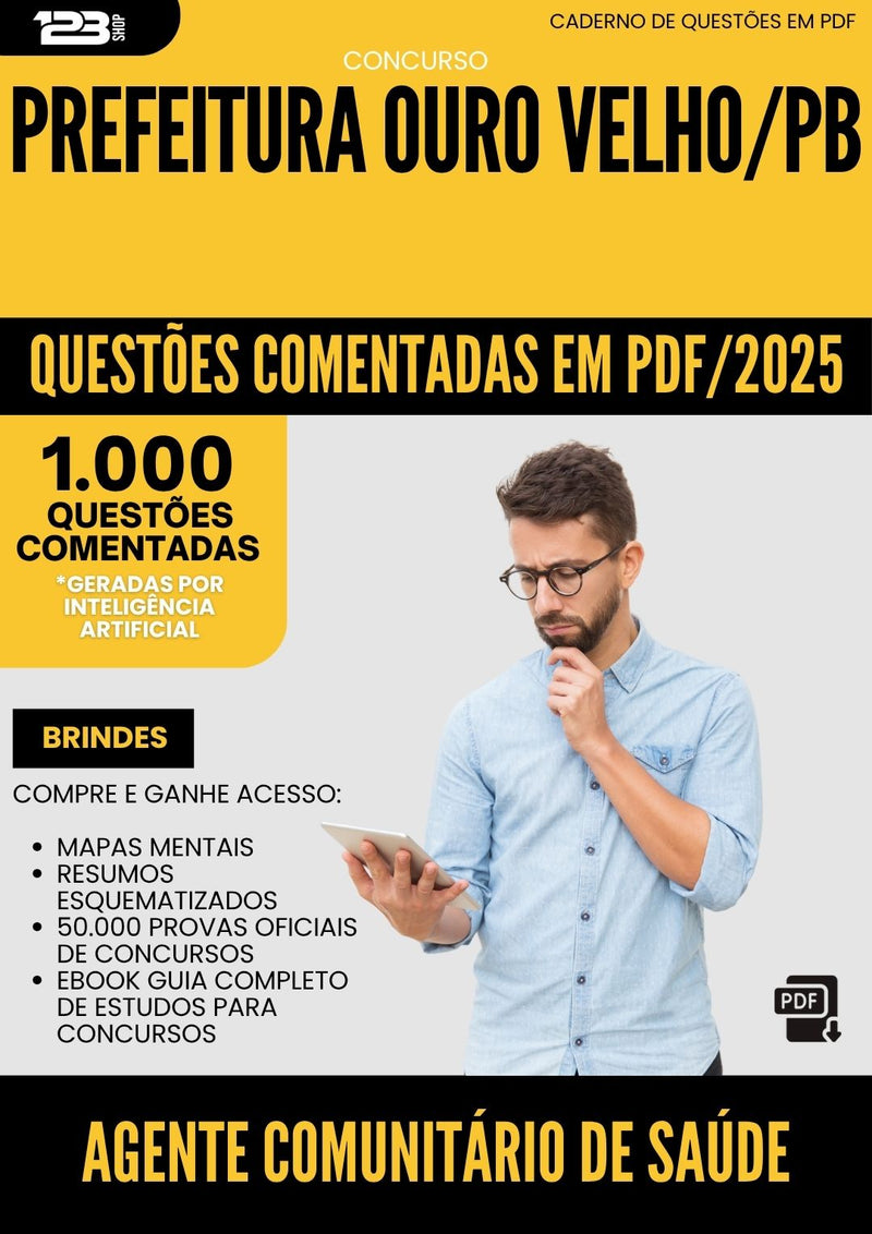 1000 Questões Comentadas para Concurso Agente Comunitario De Saude da Prefeitura Ouro Velho Pb 2025 - 1000 Questões