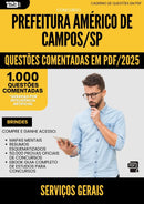 1000 Questões Comentadas para Concurso Servicos Gerais da Prefeitura Americo De Campos Sp 2025 - 1000 Questões