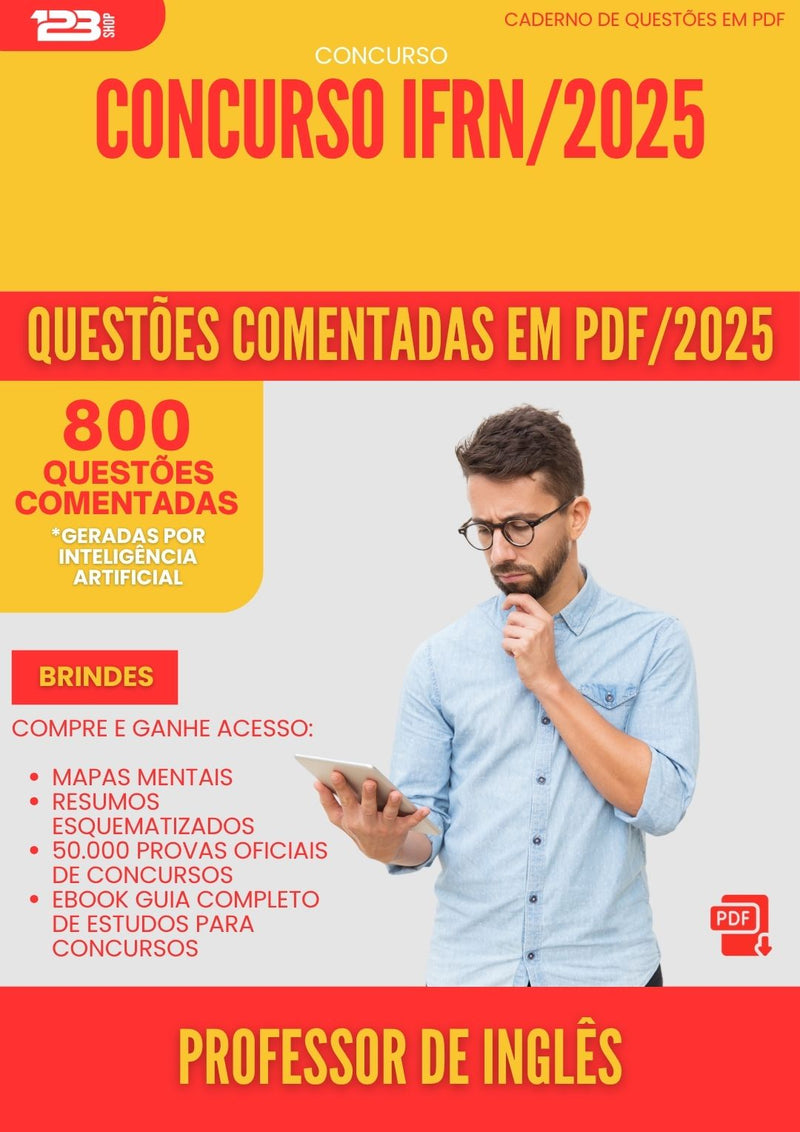 800 Questões Comentadas para Concurso Professor De Ingles Ifrn 2025 - 800 Questões