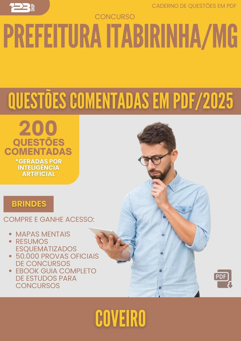 200 Questões Comentadas para Concurso Coveiro da Prefeitura Itabirinha Mg 2025 - 200 Questões