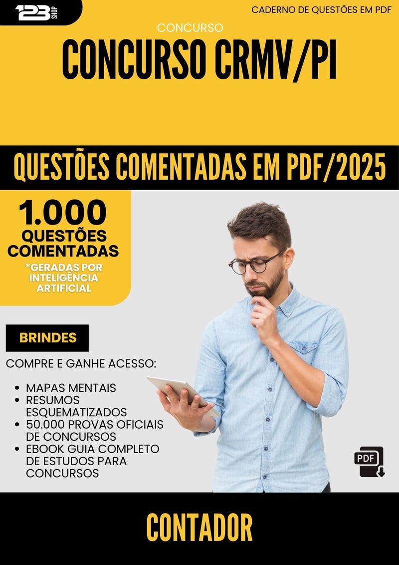 1000 Questões Comentadas para Concurso Contador Crmv Pi 2025 - 1000 Questões