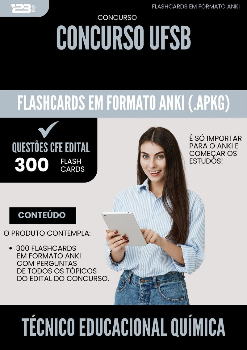 Flashcards para Concurso Tecnico Educacional Quimica Ufsb 2025 - 300 Flashcards de Acordo com Edital