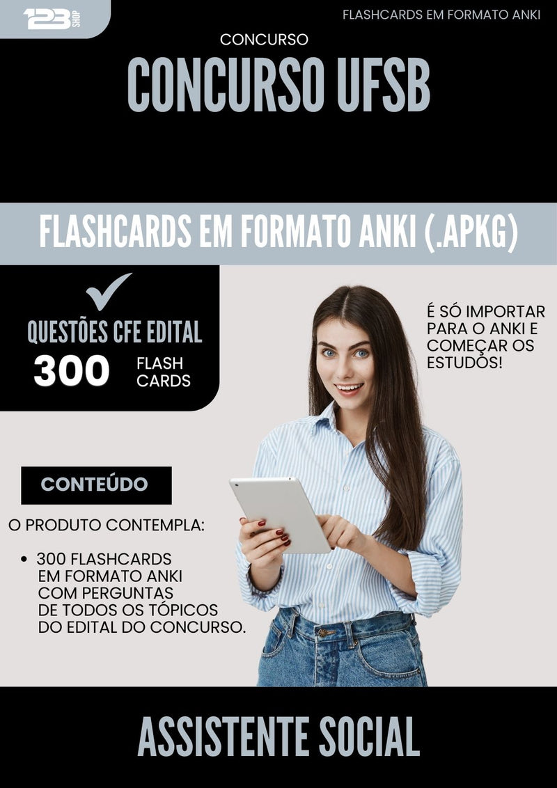 Flashcards para Concurso Assistente Social Ufsb 2025 - 300 Flashcards de Acordo com Edital