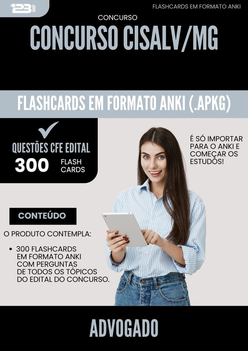 Flashcards para Concurso Advogado Cisalv Mg 2025 - 300 Flashcards de Acordo com Edital