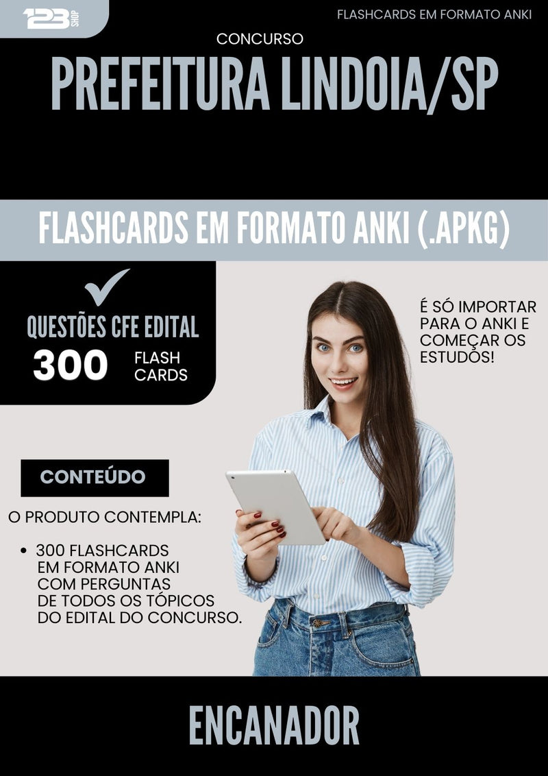 Flashcards para Concurso Encanador da Prefeitura Lindoia Sp 2025 - 300 Flashcards de Acordo com Edital