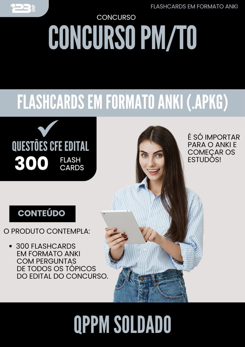 Flashcards para Concurso Qppm Soldado Pm To 2025 - 300 Flashcards de Acordo com Edital