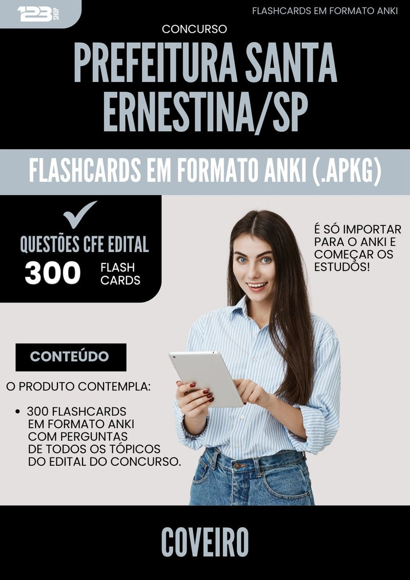 Flashcards para Concurso Coveiro Santa da Prefeitura Ernestina Sp 2025 - 300 Flashcards de Acordo com Edital