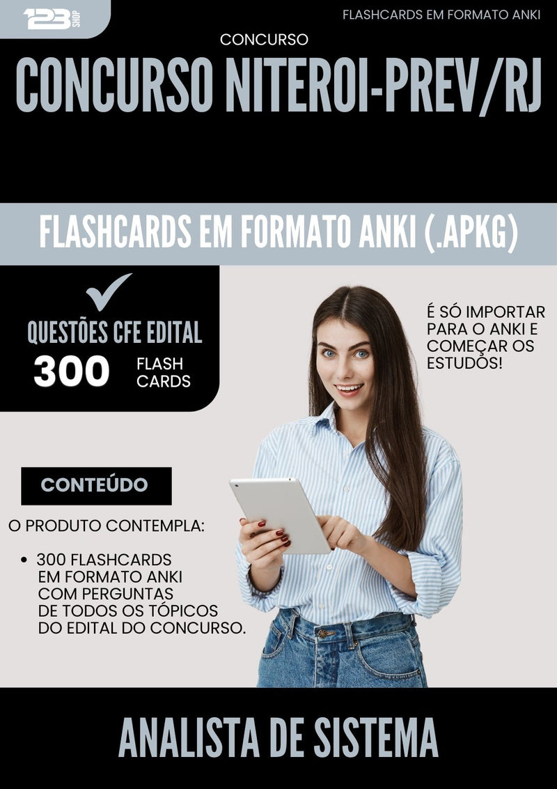 Flashcards para Concurso Analista De Sistema da Prefeitura Niteroi Prev Rj 2025 - 300 Flashcards de Acordo com Edital