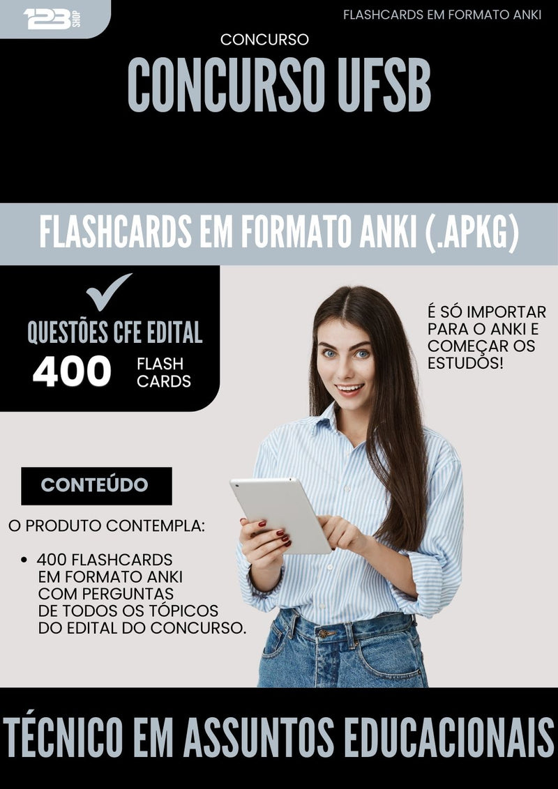 Flashcards para Concurso Tecnico Em Assuntos Educacionais Ufsb 2025 - 400 Flashcards de Acordo com Edital