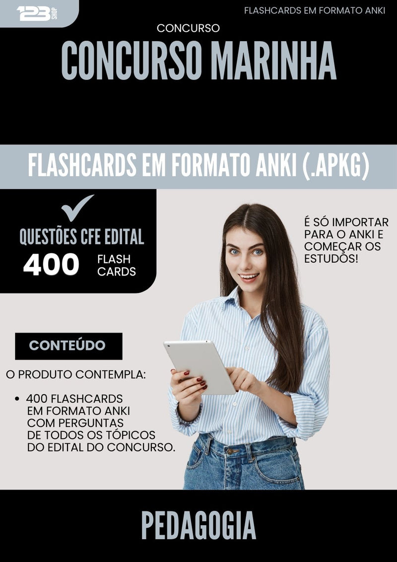Flashcards para Concurso Pedagogia Marinha 2025 - 400 Flashcards de Acordo com Edital