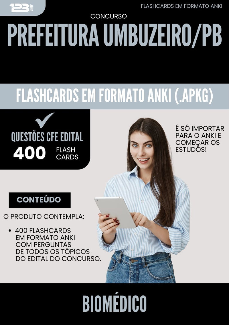 Flashcards para Concurso Biomedico da Prefeitura Umbuzeiro Pb 2025 - 400 Flashcards de Acordo com Edital