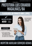 Flashcards para Concurso Inspetor Auxiliar Servicos Gerais da Prefeitura Luis Eduardo Magalhaes Ba 2025 - 400 Flashcards de Acordo com Edital