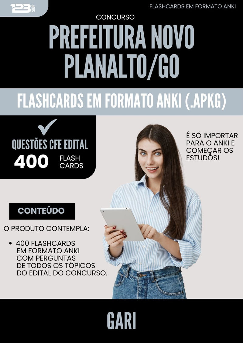 Flashcards para Concurso Gari da Prefeitura Novo Planalto Go 2025 - 400 Flashcards de Acordo com Edital