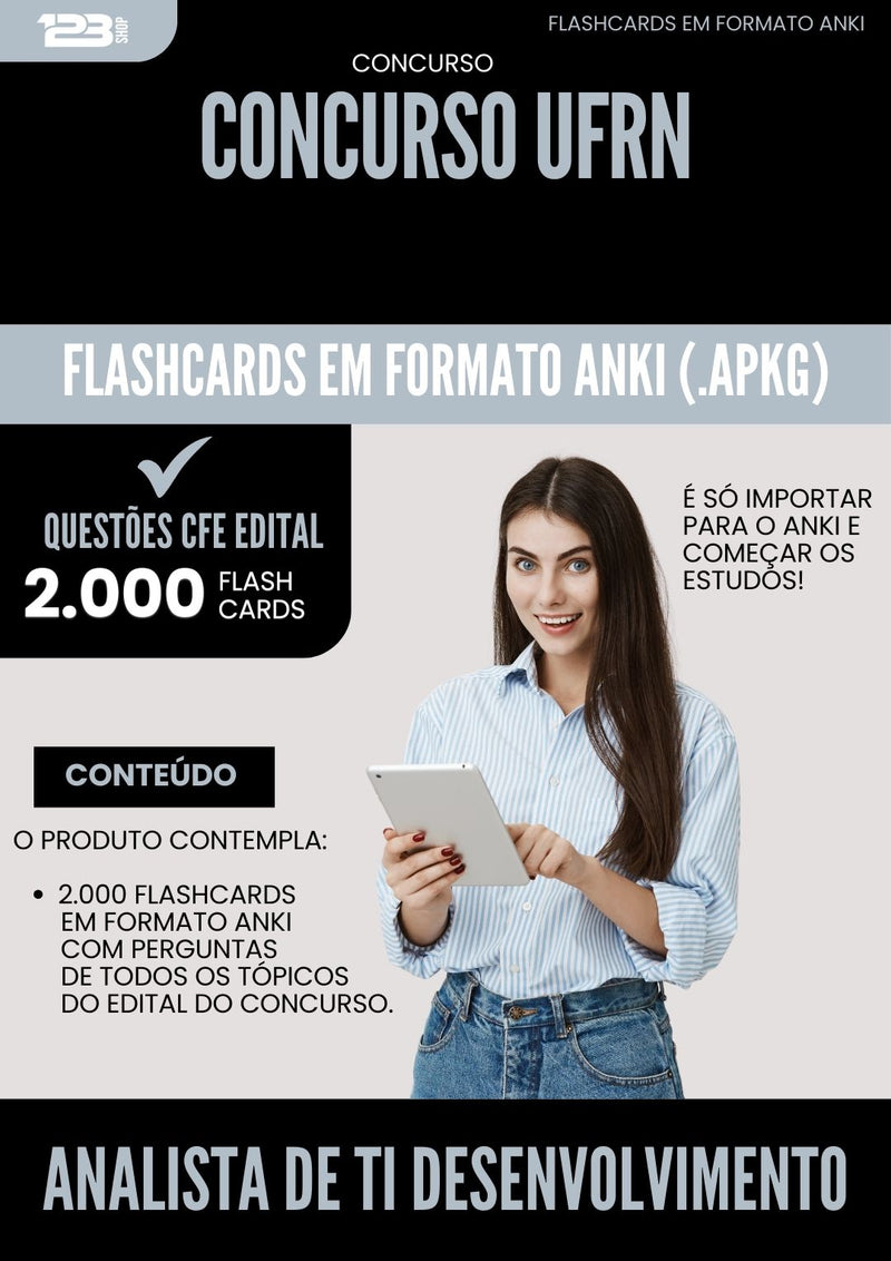 Flashcards para Concurso Analista De Ti Desenvolvimento Ufrn 2025 - 2000 Flashcards de Acordo com Edital