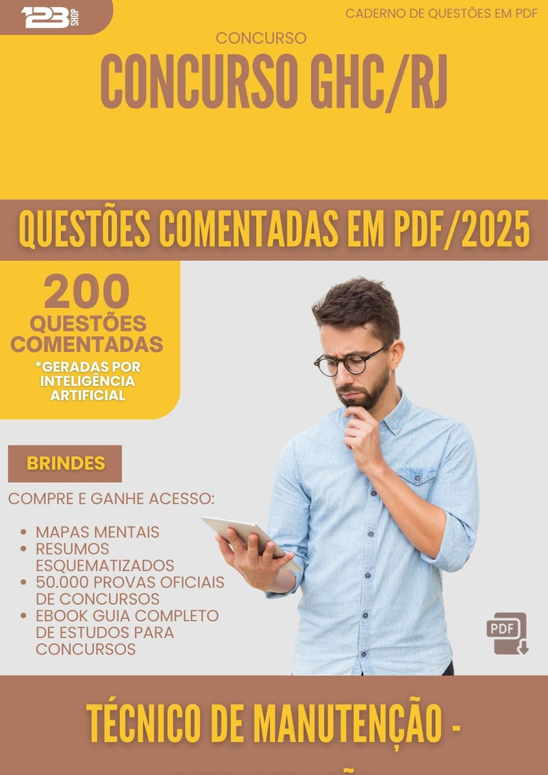 200 Questões Comentadas para Concurso Tecnico De Manutencao Refrigeracao Ghc Rj 2025 - 200 Questões