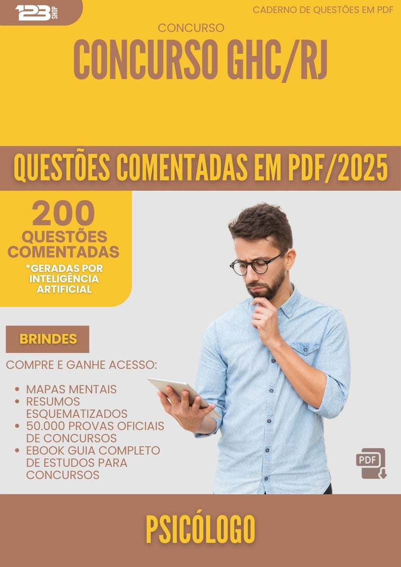 200 Questões Comentadas para Concurso Psicologo Ghc Rj 2025 - 200 Questões