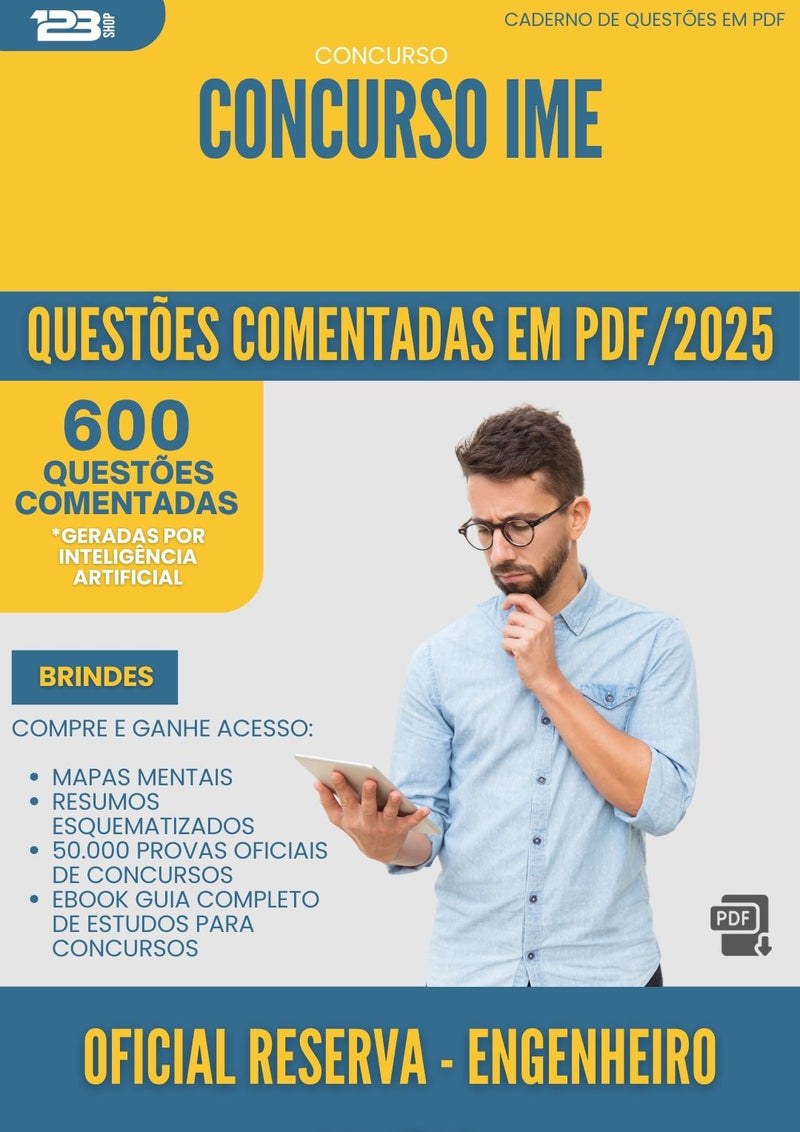 600 Questões Comentadas para Concurso Oficial da Prefeitura Reserva Engenheiro Militar Ime 2025 - 600 Questões