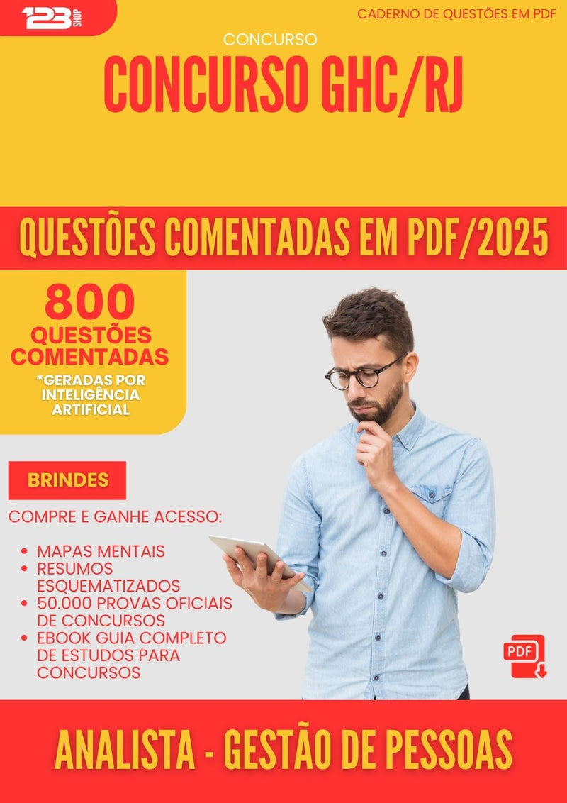 800 Questões Comentadas para Concurso Analista Gestao De Pessoas Ghc Rj 2025 - 800 Questões