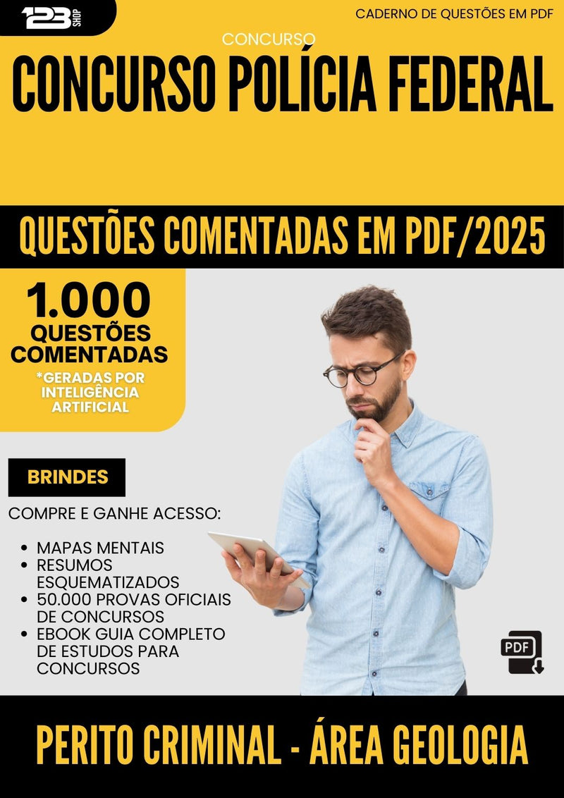 1000 Questões Comentadas para Concurso Perito Criminal Area Geologia Forense Policia Federal 2025 - 1000 Questões