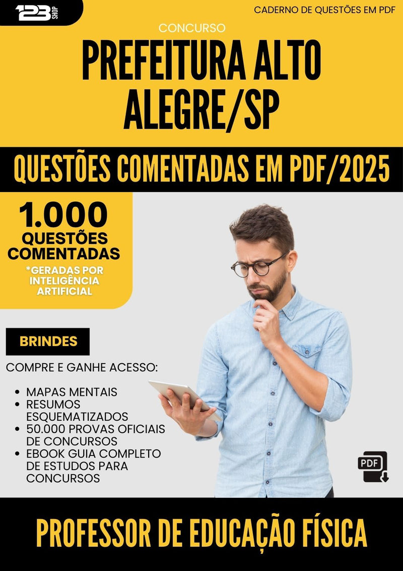 1000 Questões Comentadas para Concurso Professor De Educacao Fisica Alto da Prefeitura Alegre Sp 2025 - 1000 Questões