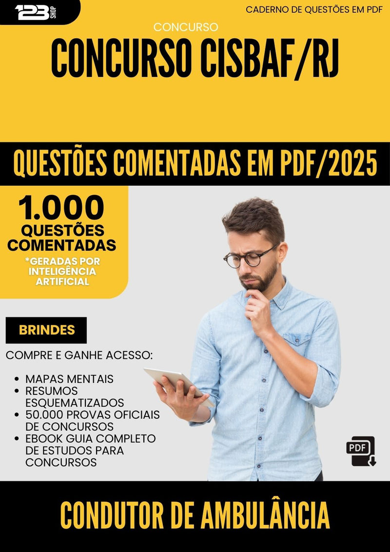 1000 Questões Comentadas para Concurso Condutor De Ambulancia Cisbaf Rj 2025 - 1000 Questões