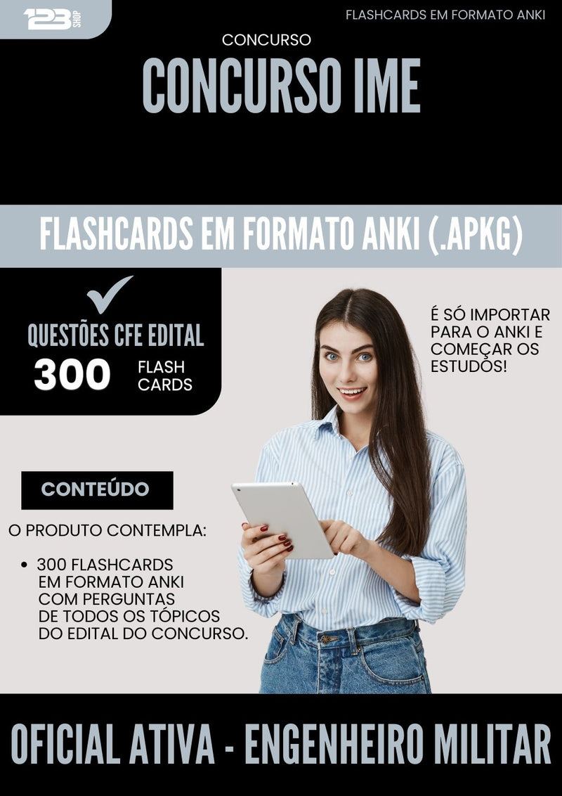 Flashcards para Concurso Apostila Oficial Ativa Engenheiro Militar Ime 2025 - 300 Flashcards de Acordo com Edital