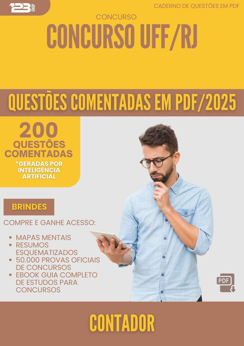 200 Questões Comentadas para Concurso Contador Uff Rj 2025 - 200 Questões