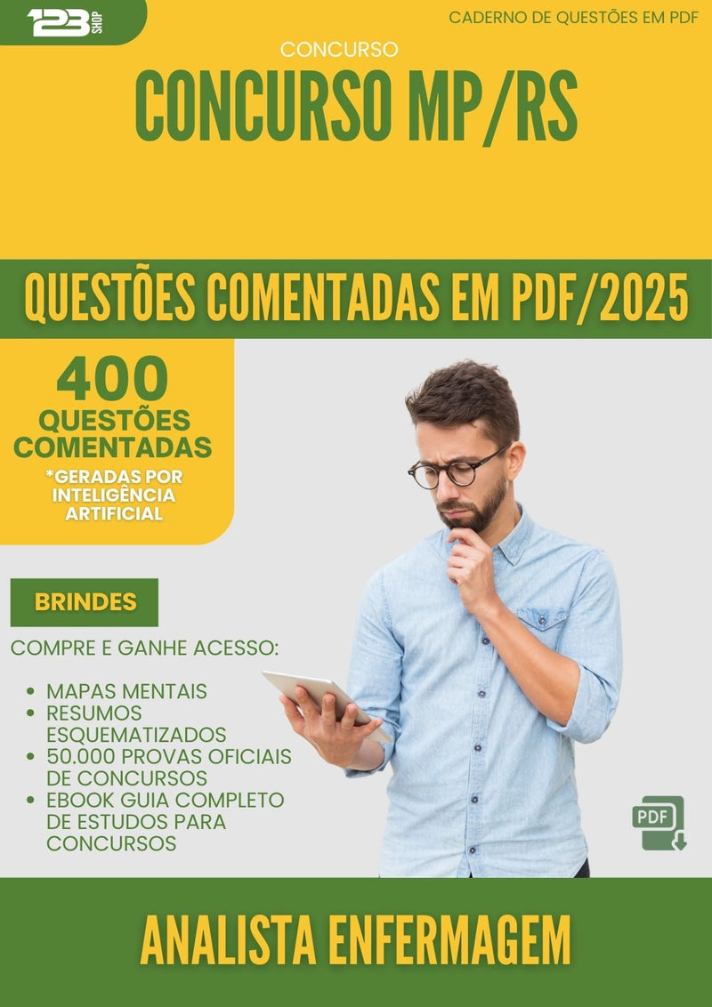 400 Questões Comentadas para Concurso Analista Enfermagem Mp Rs 2025 - 400 Questões