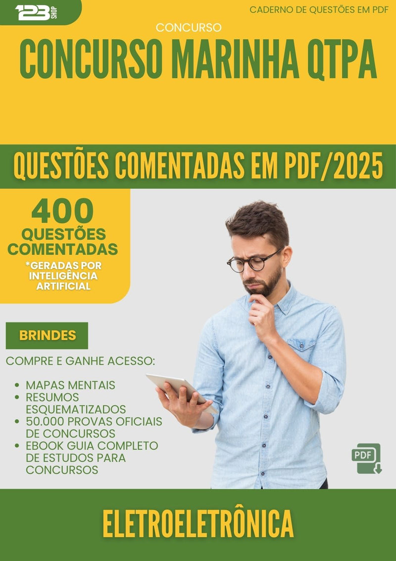 400 Questões Comentadas para Concurso Eletroeletronica Marinha Qtpa 2025 - 400 Questões