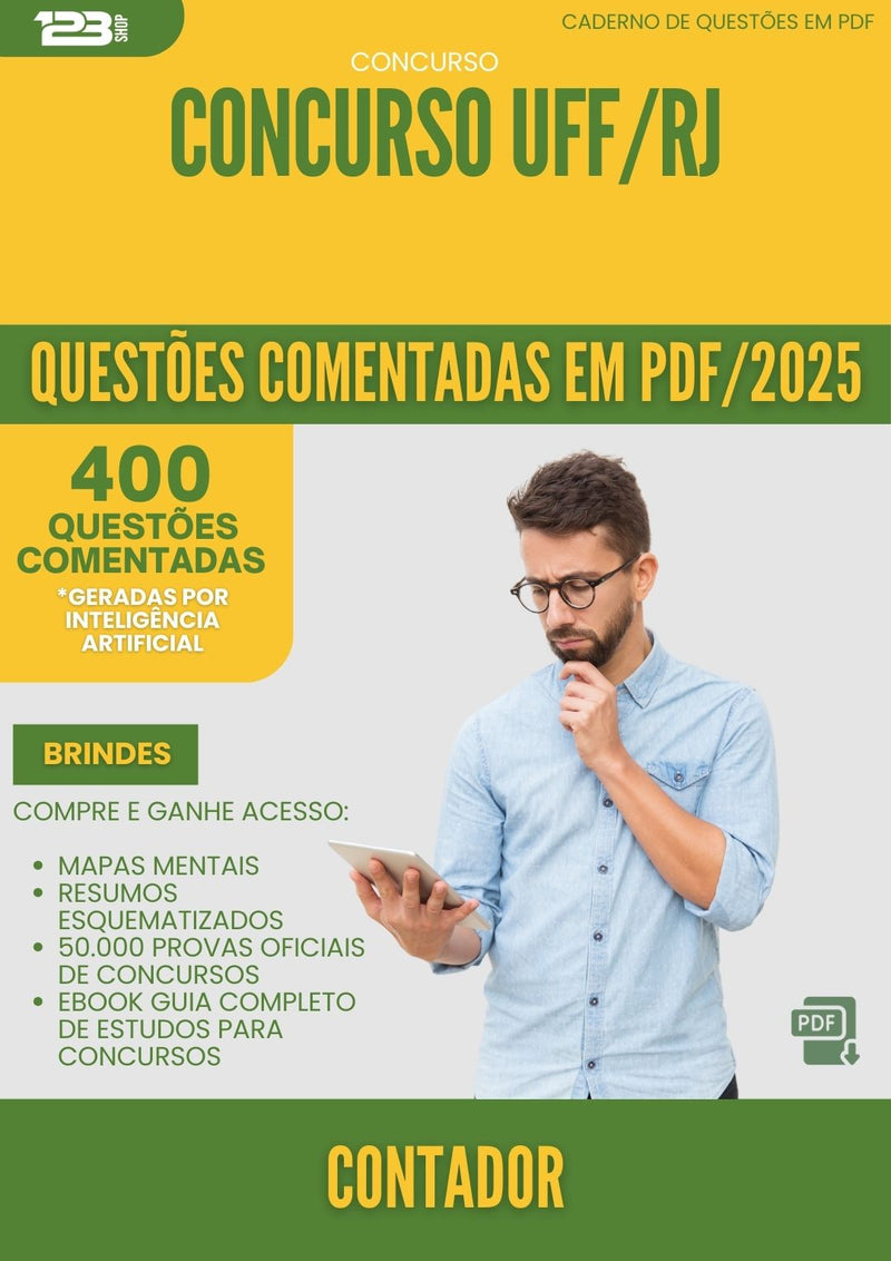 400 Questões Comentadas para Concurso Contador Uff Rj 2025 - 400 Questões