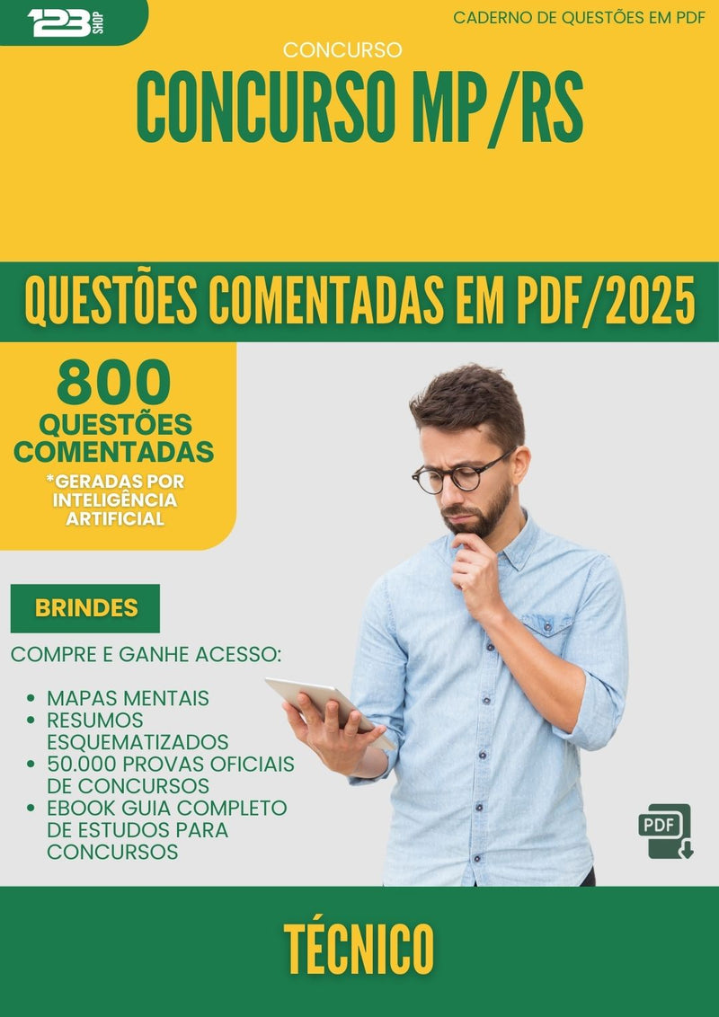 800 Questões Comentadas para Concurso Tecnico Mp Rs 2025 - 800 Questões