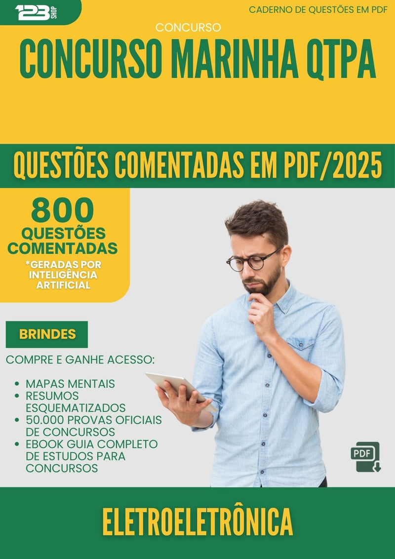 800 Questões Comentadas para Concurso Eletroeletronica Marinha Qtpa 2025 - 800 Questões