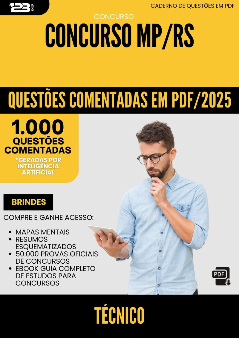 1000 Questões Comentadas para Concurso Tecnico Mp Rs 2025 - 1000 Questões