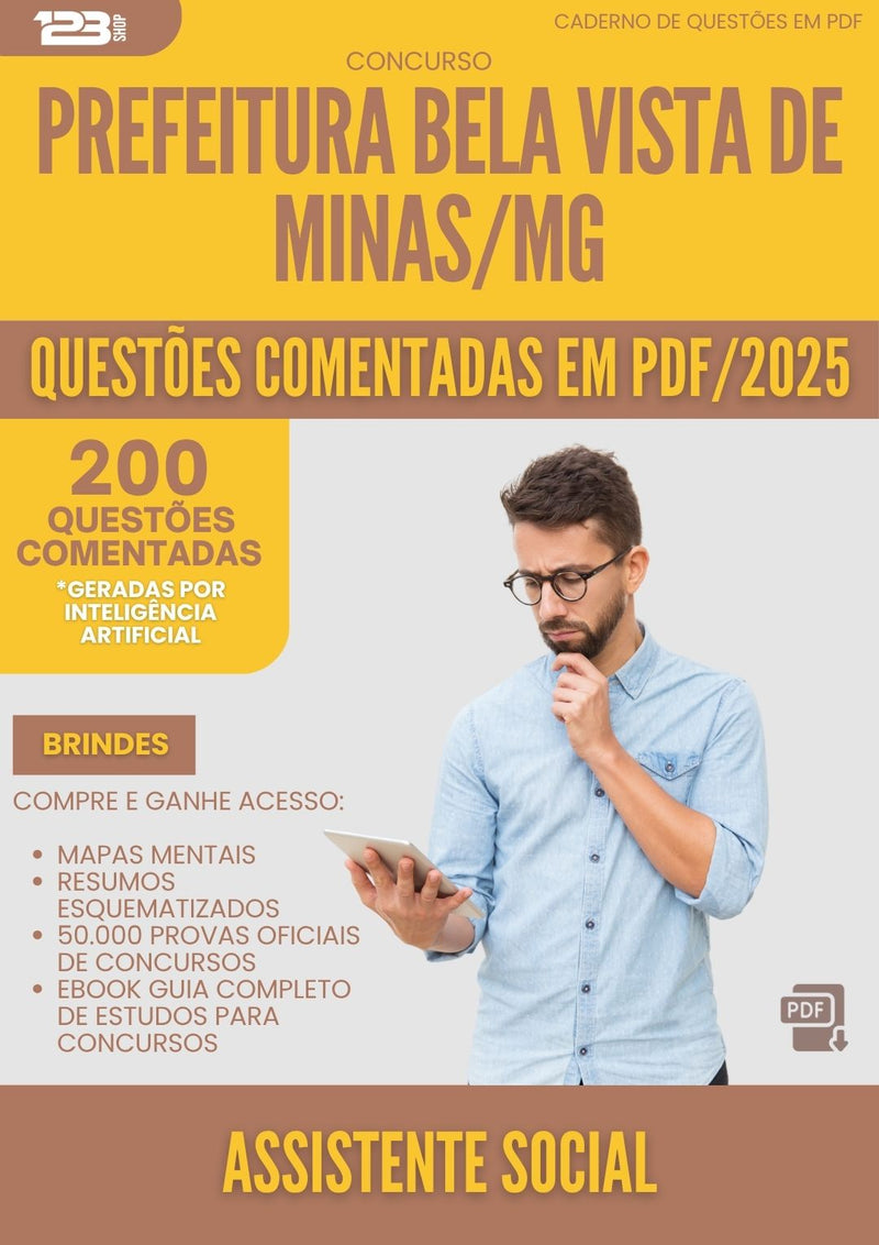 1000 Questões Comentadas para Concurso Assistente Social da Prefeitura Bela Vista De Minas Mg 2025 - 200 Questões