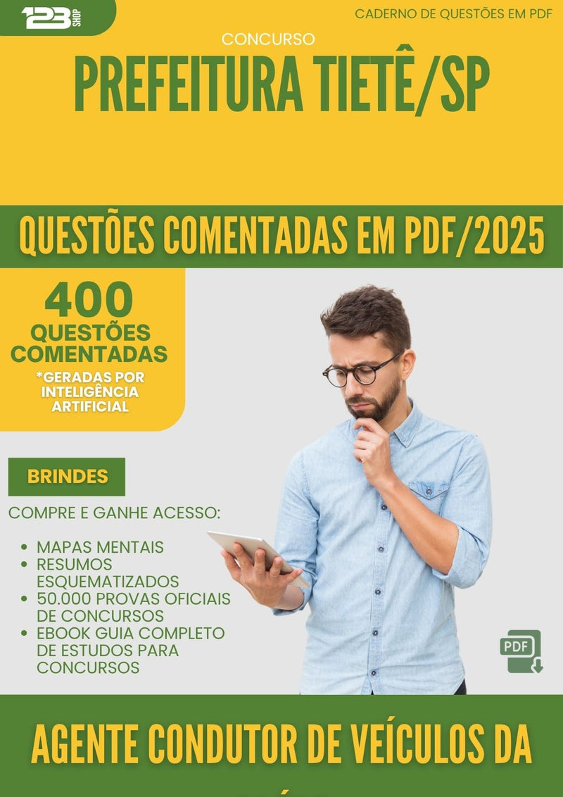 1000 Questões Comentadas para Concurso Agente De Orientacao Escolar da Prefeitura Tiete Sp 2025 - 400 Questões