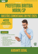 1000 Questões Comentadas para Concurso Ajudante Geral da Prefeitura Biritiba Mirim Sp 2025 - 400 Questões