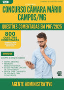 1000 Questões Comentadas para Concurso Agente Administrativo Camara da Prefeitura Mario Campos Mg 2025 - 800 Questões