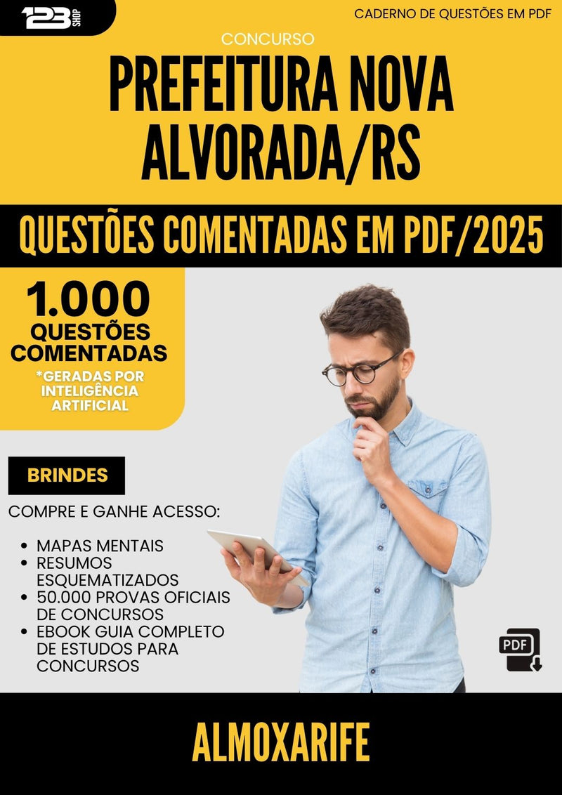 1000 Questões Comentadas para Concurso Almoxarife Nova da Prefeitura Alvorada Rs 2025 - 1000 Questões