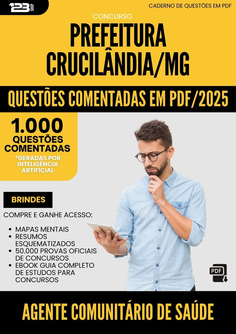1000 Questões Comentadas para Concurso Agente Comunitario De Saude da Prefeitura Crucilandia Mg 2025 - 1000 Questões