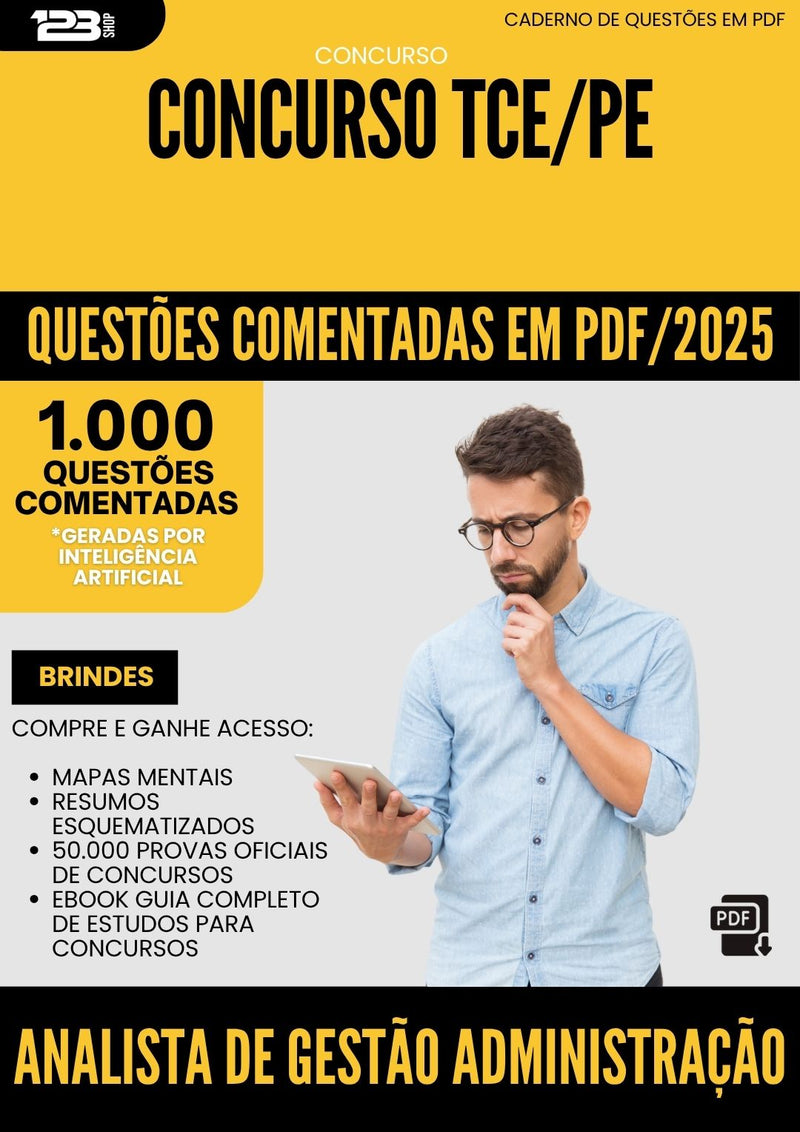1000 Questões Comentadas para Concurso Analista De Gestao Administracao Tce Pe 2025 - 1000 Questões