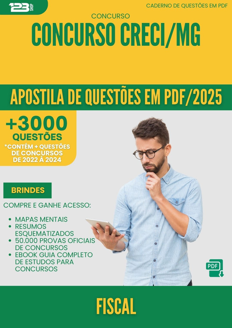 Apostila de Questões para Concurso Fiscal Creci Mg 2025 - Mais de 3.000 Questões