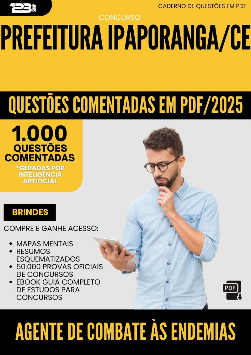 1000 Questões Comentadas para Concurso Agente De Combate As Endemias da Prefeitura Ipaporanga Ce 2025 - 1000 Questões
