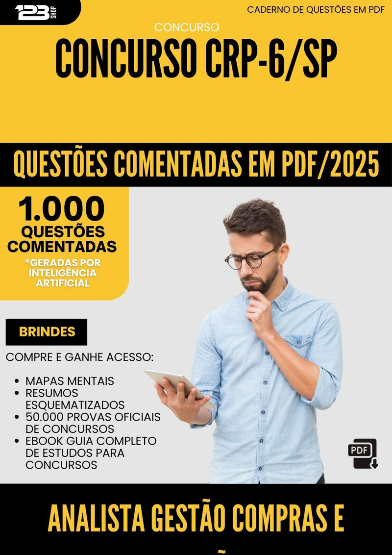 1000 Questões Comentadas para Concurso Analista Em Gestao Compras E Licitacoes Crp 6 Sp 2025 - 1000 Questões